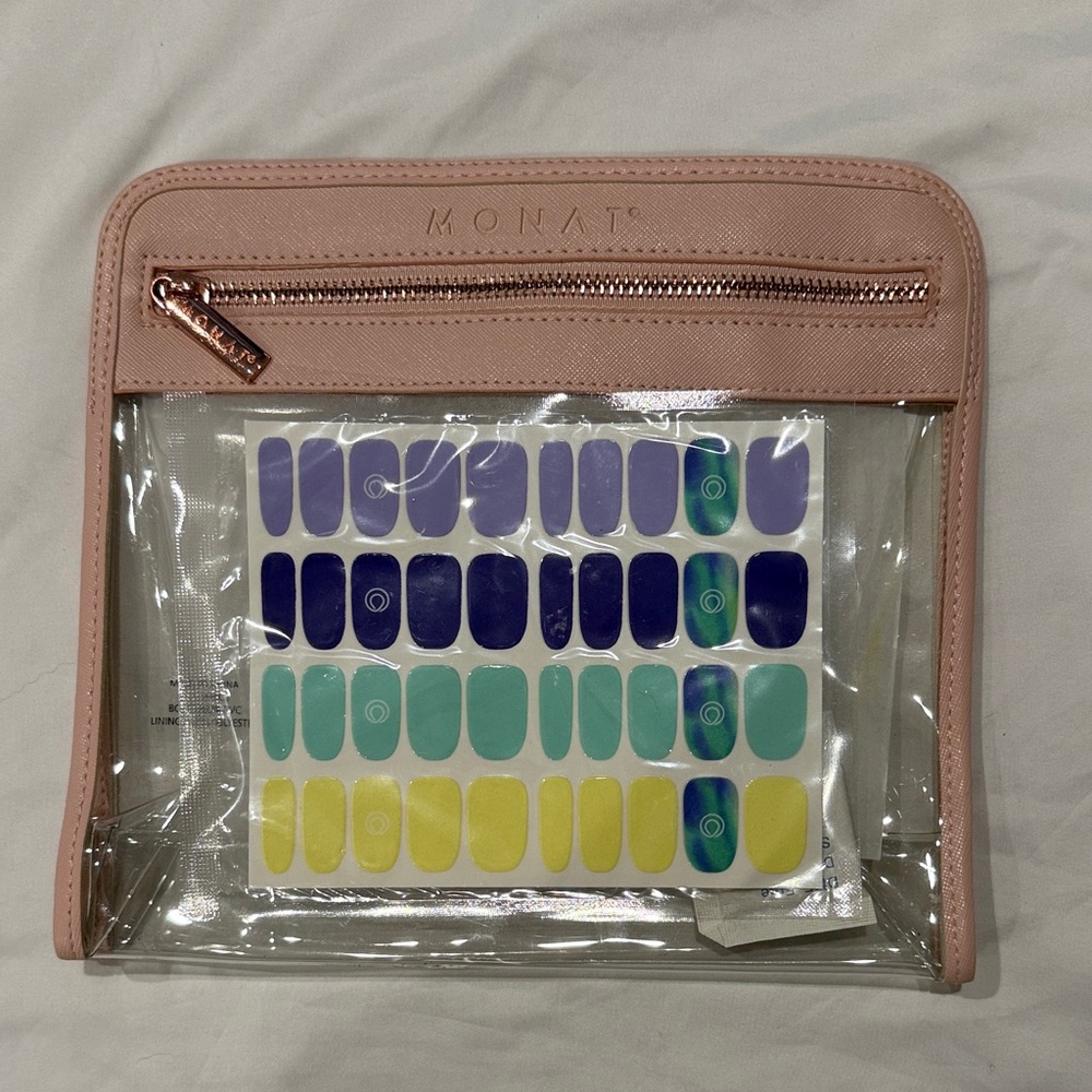 MONAT Clear Cosmetic Pouch and Nail Stickers